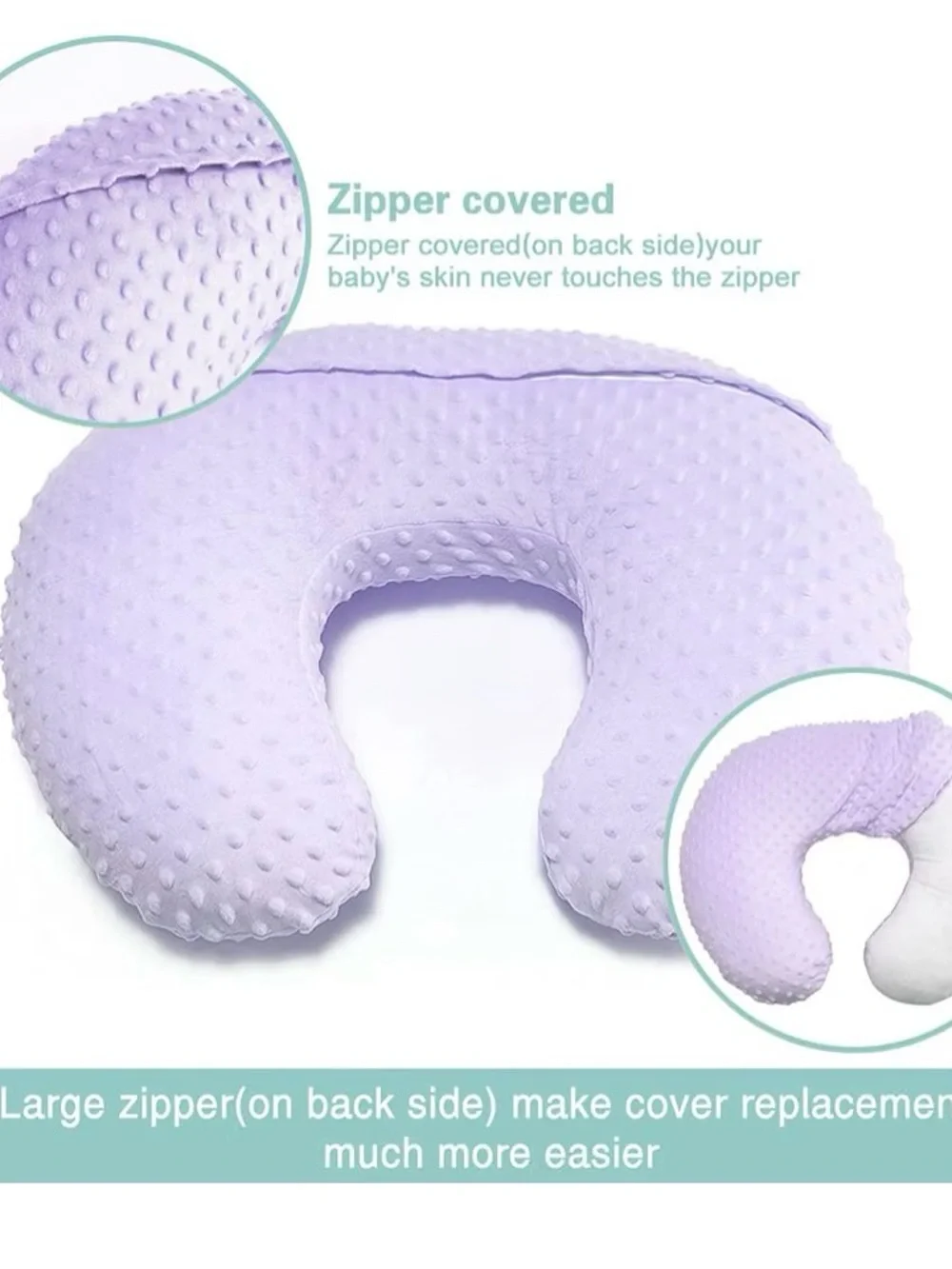 Amazon Lilac Minky Nursing Pillow Cover